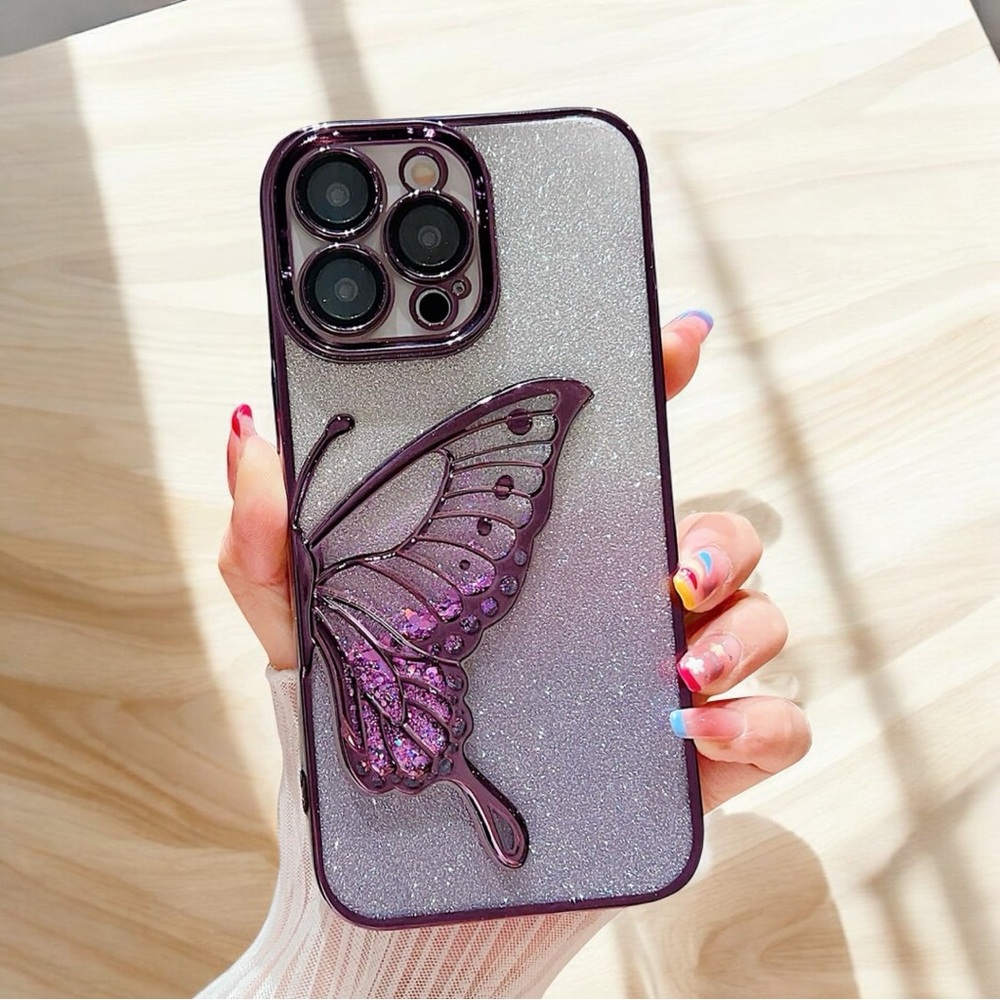 Glitter Butterfly Phone Cases for iPhone 14 Pro Max